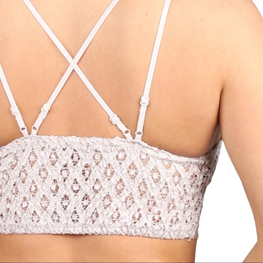 JOLIE FLORAL LACE BRALETTE- VIOLET GRAY - Picture 3 of 4